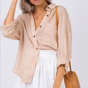 Princess Polly Summer Sandbar Top Beige